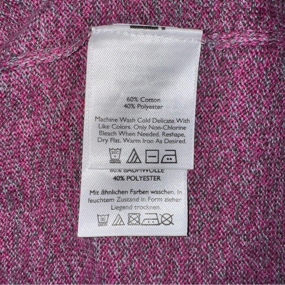 📌 Eddie Bauer Pink Marled V-Neck Lightweight Sweater Women’s Small Soft Knit - Picture 6 of 7